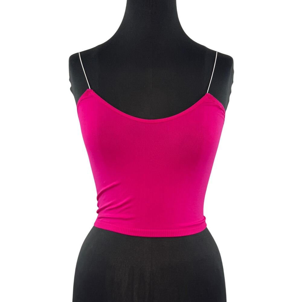 Intimately Free People Bright Pink Crop Brami Tank Stretch Skinny Strap Sz XS/S